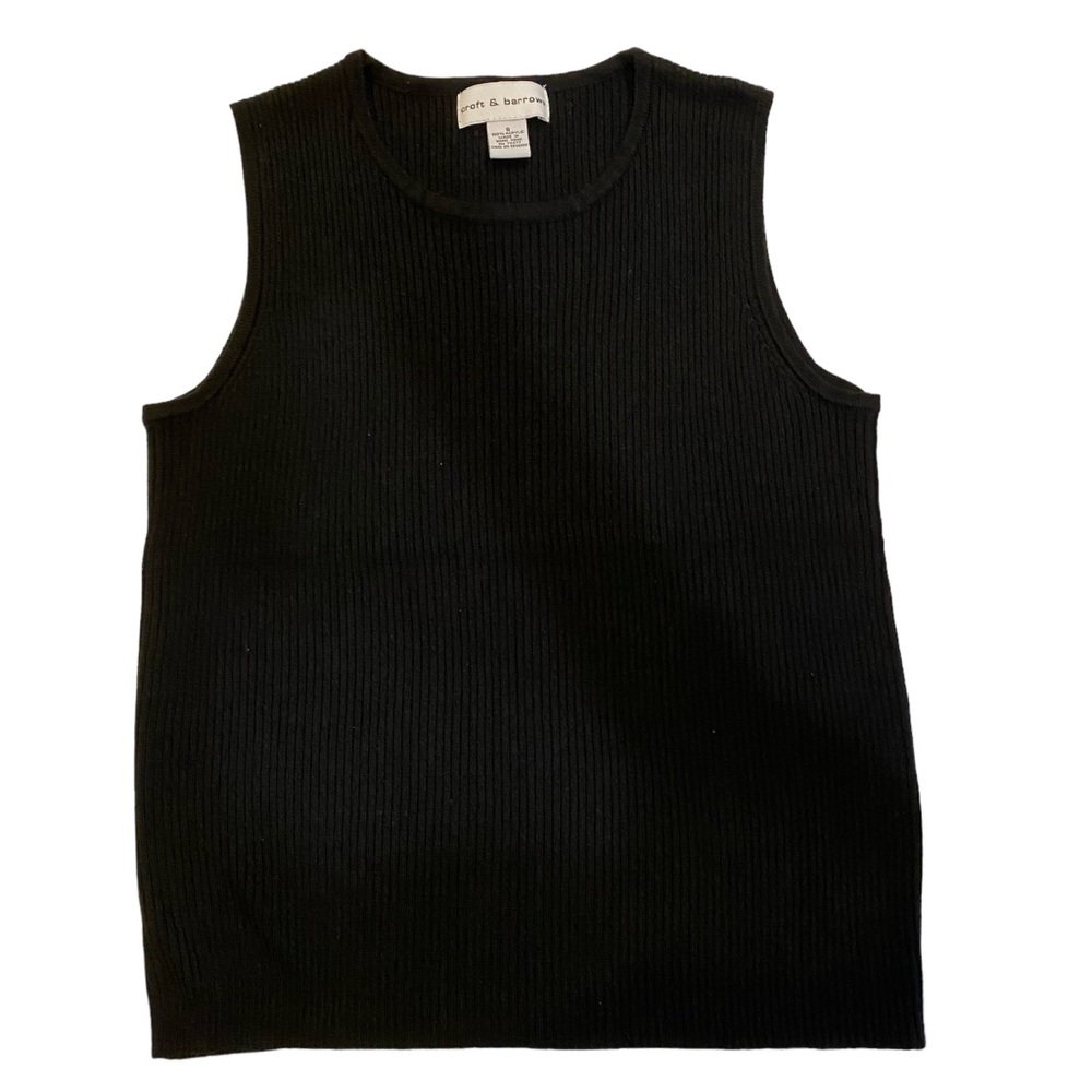 Croft & Barrow black ribbed knit sweater sleeveless shell size small